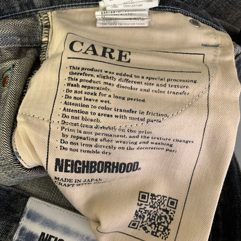 NEIGHBORHOOD Size 32 Black Wash Selvedge Denim Relaxed fit Jeans