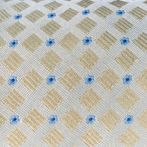 CORNELIANI Beige Light Blue Abstract Floral Silk Jacquard Tie
