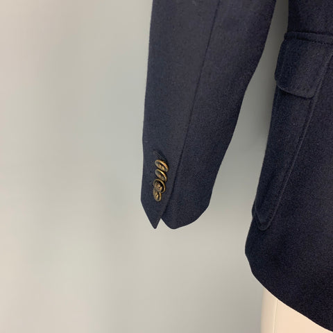 THE KOOPLES Taille 40 Manteau de sport à revers en cachemire bleu marine