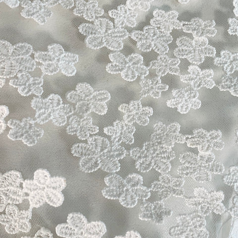CYNTHIA ROWLEY Size L White Polyester Floral Lace Button Up Shirt