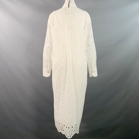 LENNY NIEMEYER Size M White Cotton Eyelet Long Shirt Dress