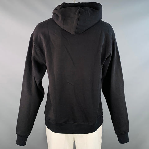 NAHMIAS Size L Black Cotton Silk Hooded Sweatshirt