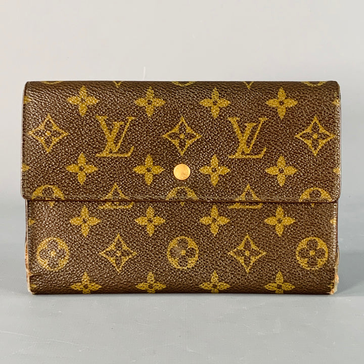 LOUIS VUITTON Brown Brass Monogram Coated Canvas Wallet