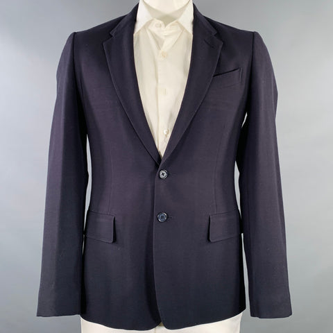 PAUL SMITH Taille L Noir Laine Revers Cranté Veste Sport