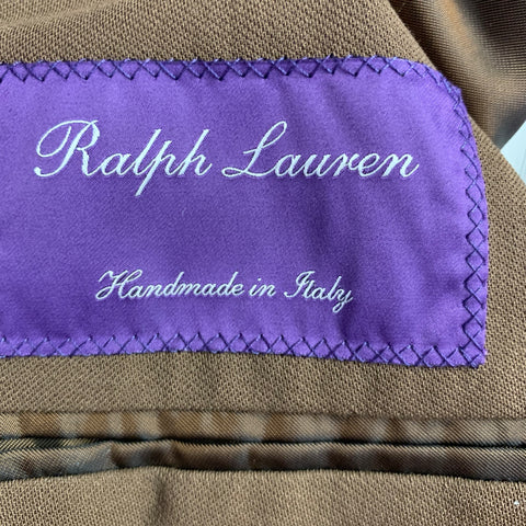 RALPH LAUREN Size 36 Brown Wool Peak Lapel Jacket