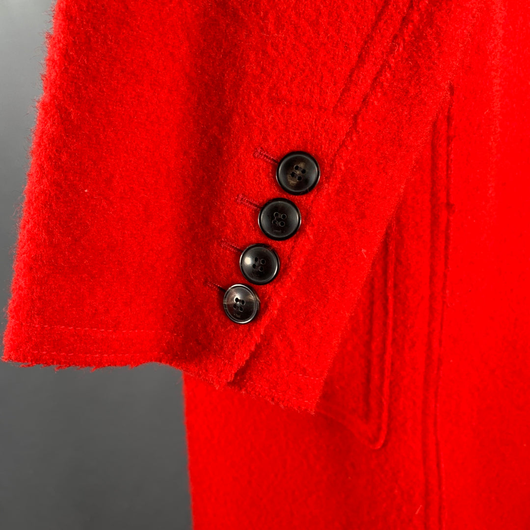 AMI by ALEXANDRE MATTIUSSI Size S Red Textured Virgin Wool Coat
