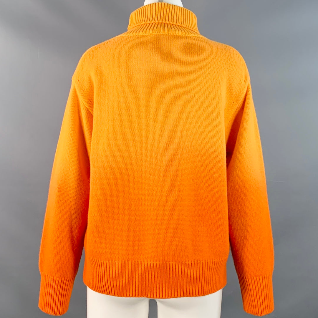 MARGHERITAB Size 4 Orange Wool Cashmere Ombre Turtleneck Sweater