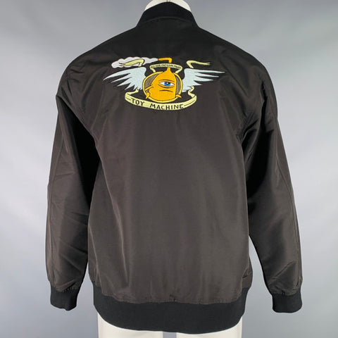 Veste zippée en polyester brodée noire, taille M, TOY MACHINE
