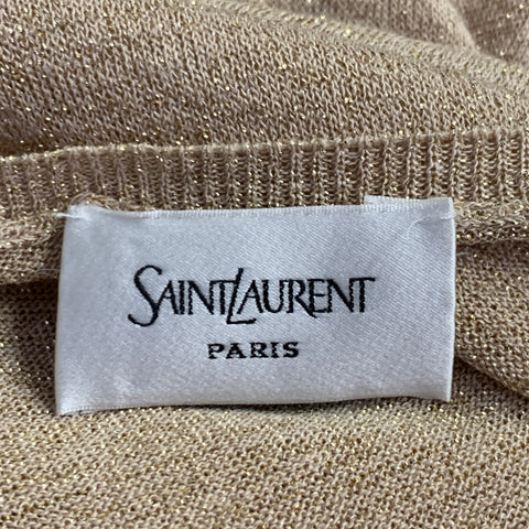 SAINT LAURENT Size S Gold Beige Tank Long Cocktail Dress