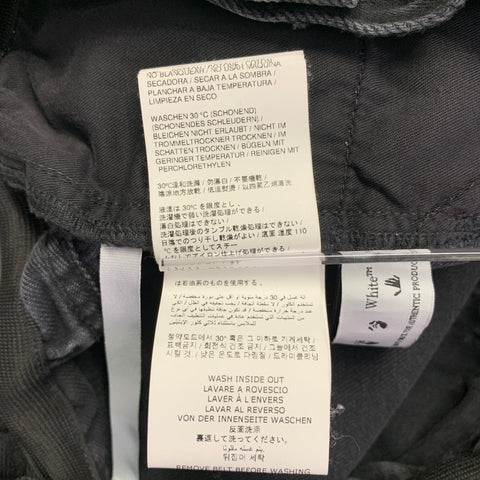 OFF-WHITE Size 31 Black Washed Cotton Elastic Waistband Jeans
