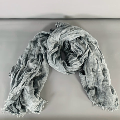 JOHN VARVATOS Grey Wrinkled Modal Wool Scarf