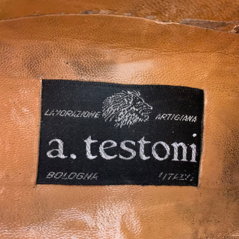 A. TESTONI Size 10.5 Black Leather Oxford Cap Toe Lace-Up Shoes