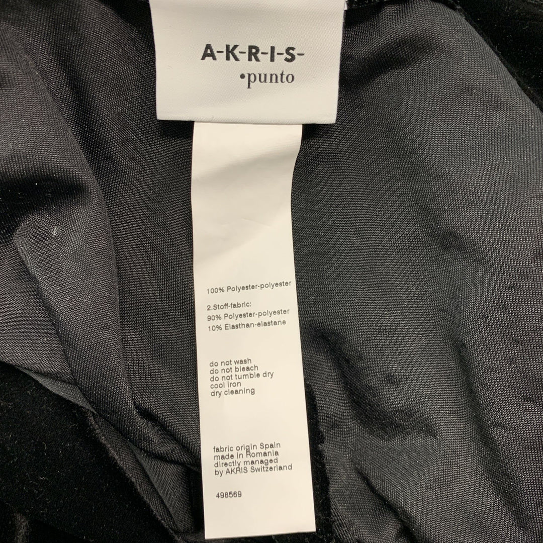 AKRIS Size 10 Black Polyester Beaded Dress Pants