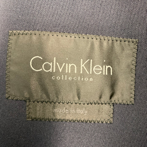 CALVIN KLEIN COLLECTION Size 40 Navy Cotton Blend Coat