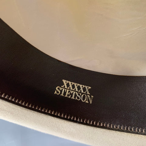 STETSON Size 7 3/8 Beige Stone Felt Cowboy Hat