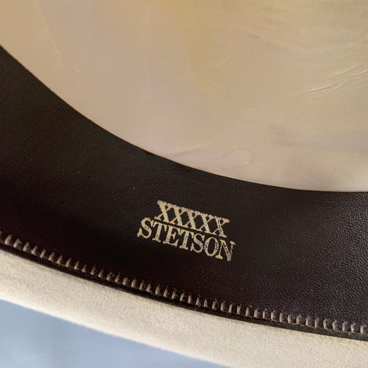 STETSON Size 7 3/8 Beige Stone Felt Cowboy Hat