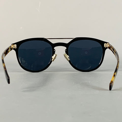 DIOR HOMME Black Tortoiseshell Acetate Aviator Sunglasses