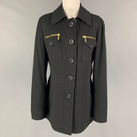 I.N.C. Size L Black Rayon Blend Button Up Jacket