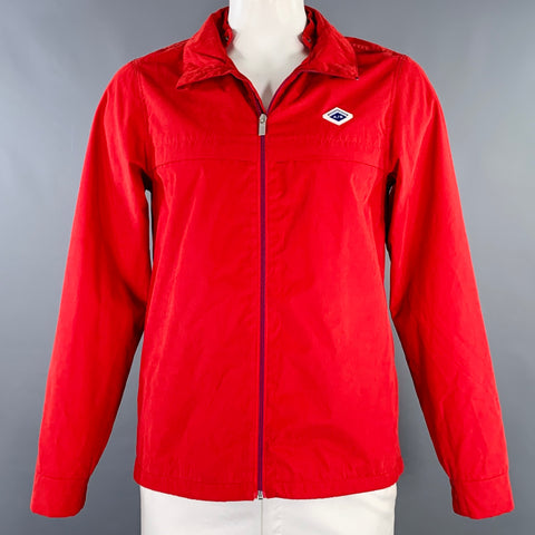 SCOTCH AND SODA Size L Red Polyester Blend Zip Up Jacket