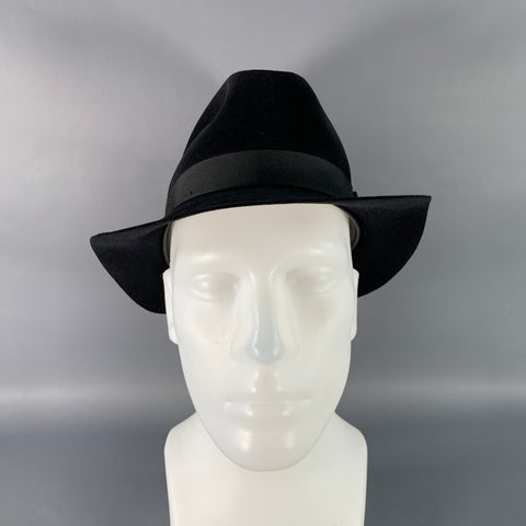 CHAPEAU FLECHET Vintage Size M Black Felt Fedora Hat