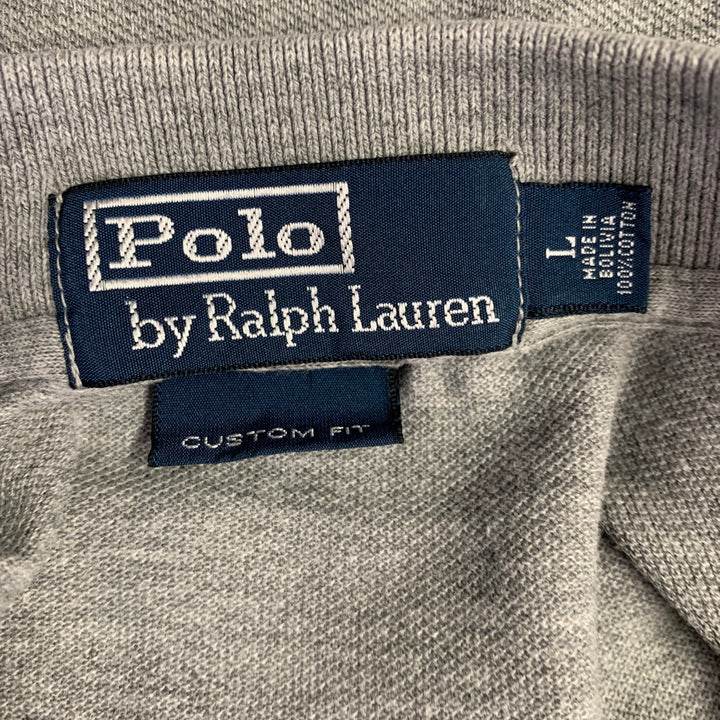 POLO by RALPH LAUREN Size L Grey Cotton Half Placket Polo