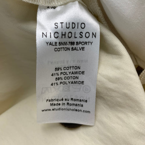 STUDIO NICHOLSON Size S Cream Cotton Blend Pleated Dress Pants