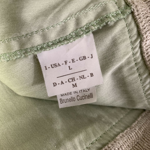 BRUNELLO CUCINELLI Size S Tan Mint Cotton Polyamide Sleeveless Casual Top