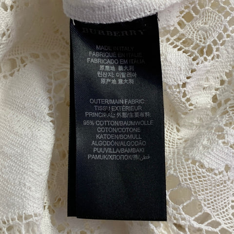Chemise BURBERRY PRORSUM Taille M Crème Coton mélangé Dentelle Patte de boutonnage cachée