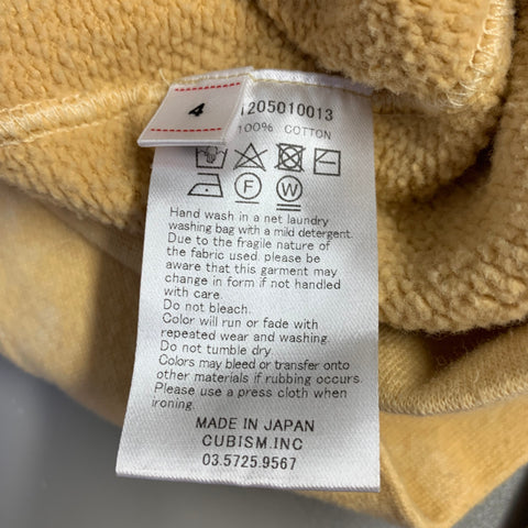 VISVIM Size L Yellow Mustard Dyed Cotton Hooded Sweatshirt