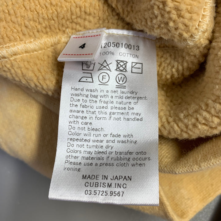 VISVIM Size L Yellow Mustard Dyed Cotton Hooded Sweatshirt