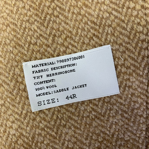 RALPH LAUREN Size 44 Camel Tan Herringbone Wool Notch Lapel Sport Coat