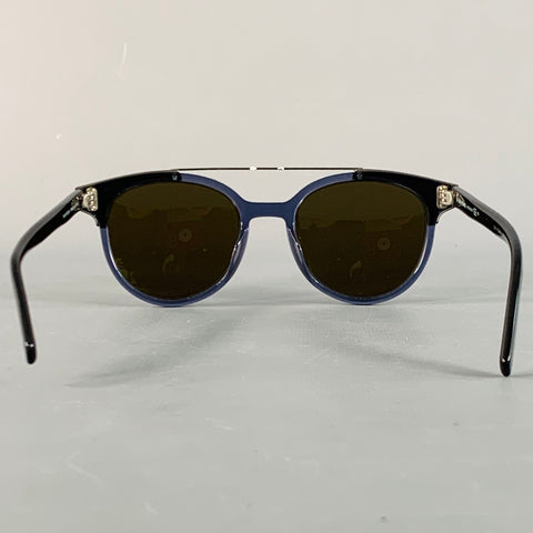 DIOR HOMME Navy Silver Acetate Aviator Sunglasses