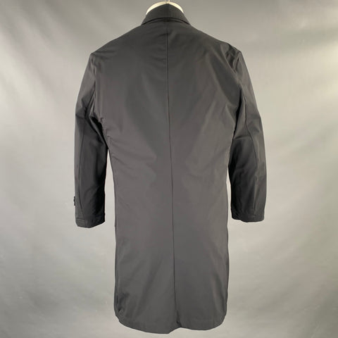 EMPORIO ARMANI Size 40 Black Polyamide Blend Detachable Lining Coat