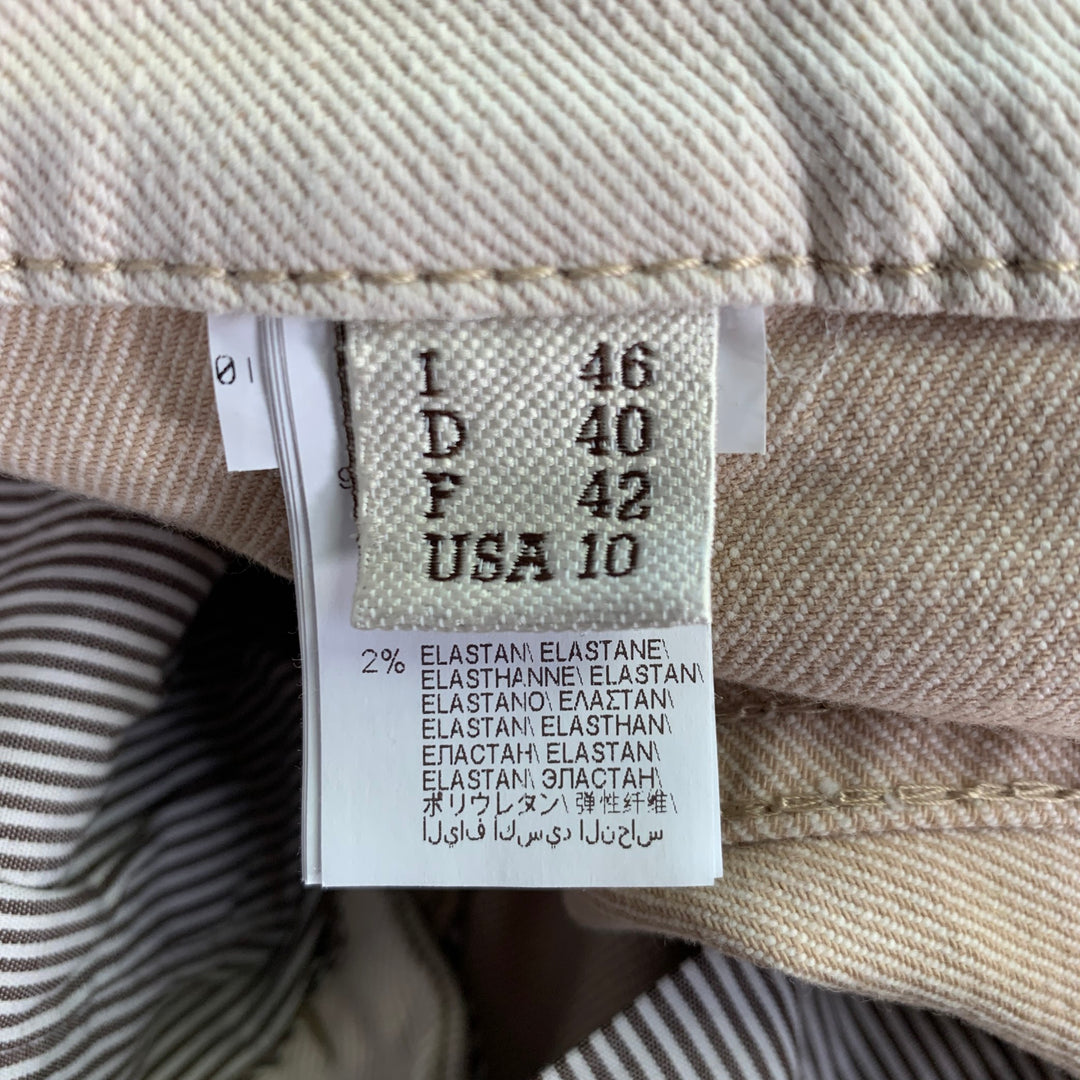 BRUNELLO CUCINELLI Size 10 Beige Cotton Blend Twill Monili Tapered Cuffed Casual Pants