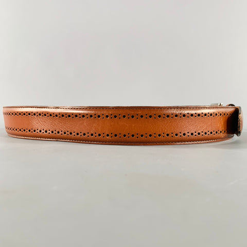 ALLEN EDMONDS Size 36 Brown Perforated Leather Belt