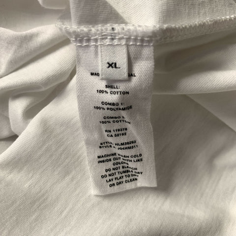 HELMUT LANG Size XL White Cotton Polyamide Layered Pullover