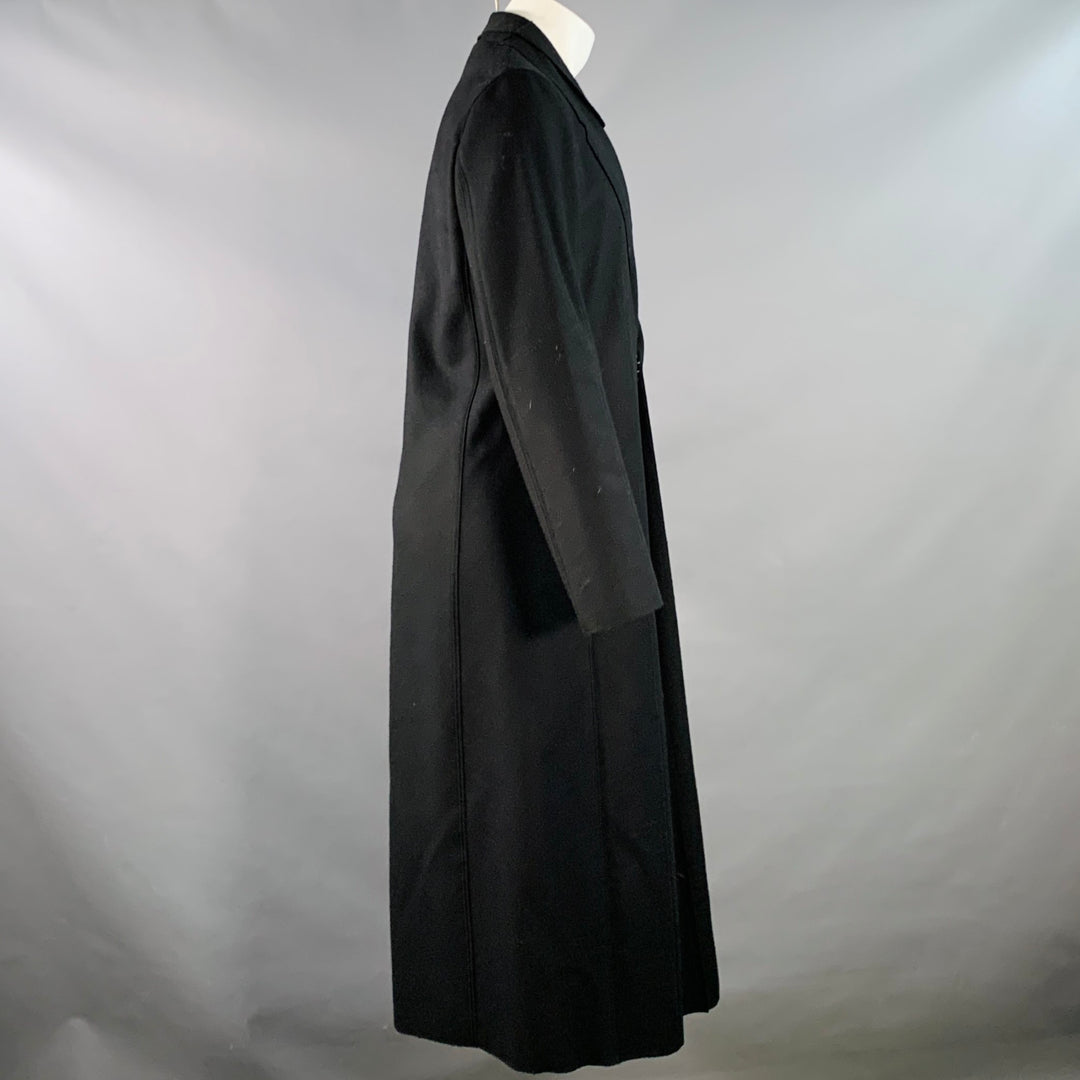 EMPORIO ARMANI Size 40 Black Virgin Wool Double Panel Hook Eye Coat