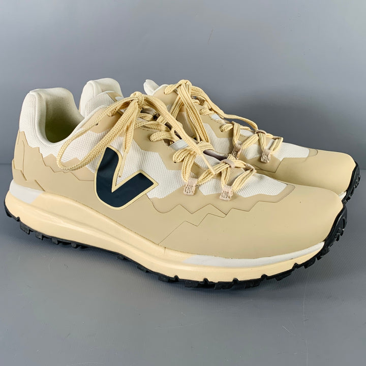 VEJA Size 9 Beige Navy Mixed Materials Sneakers