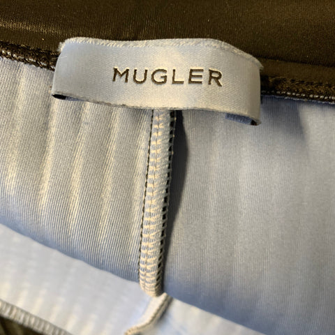 MUGLER Size 10 Black Polyester Blend Lines Skinny Leggings