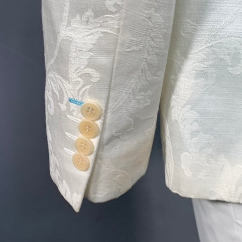 MOODS OF NORWAY Size 42 White Jacquard Cotton Blend Notch Lapel Sport Coat
