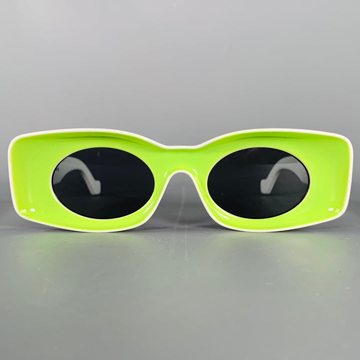LOEWE x PAULA'S IBIZA White Green Acetate Two Tone Sunglasses