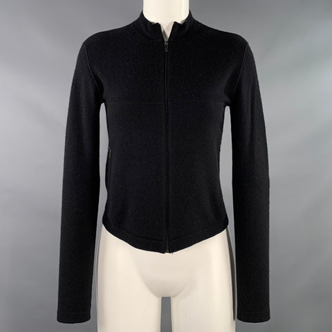 AUTUMN CASHMERE Size S Black Cashmere Zip Up Cardigan