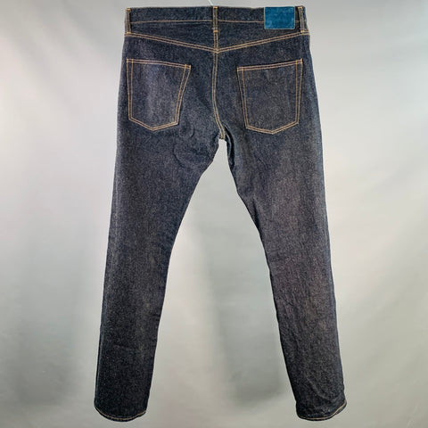 VISVIM Size 36 Indigo Contrast Stitch Selvedge Mud Overdyed Denim Button Fly Jeans
