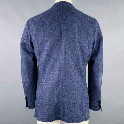 L.B.M. 1911 Size 40 Blue Wool Blend Single Breasted Sport Coat