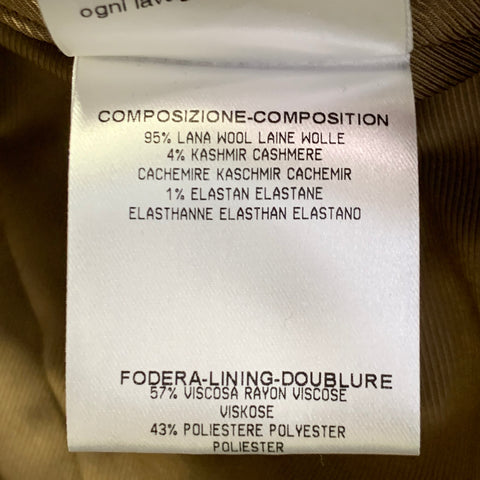 GUCCI Size 4 Tan Gold Wool Cashmere Blend Twill Safari Jacket Blazer