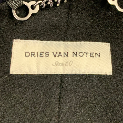 DRIES VAN NOTEN Size 40 Black Multi Color Tie Dye Quilted Coat