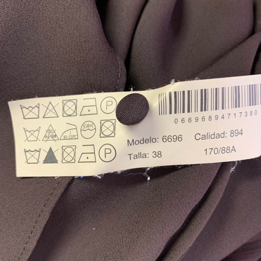 MASSIMO DUTTI Size S Brown Viscose See Through Long Sleeve Dress Sui Generis Designer Consignment MASSIMO DUTTI Size S Brown Viscose See Through Long Sleeve Dress Sui Generis Designer Consignment