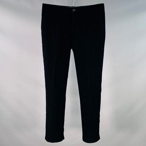 GIORGIO ARMANI Size 32 Navy Midnight Blue Velvet Flat Front Dress Pants