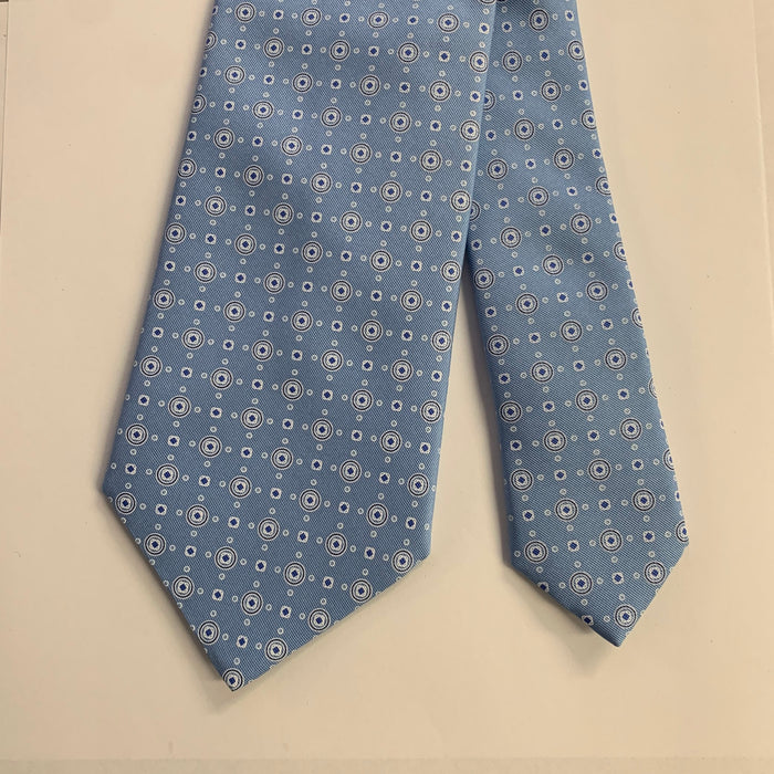 BRIONI Light Blue White Dots Silk Tie Clip