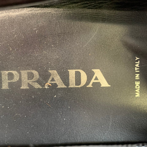 PRADA Size 10.5 Black Patent Leather Slip On Drivers Loafers